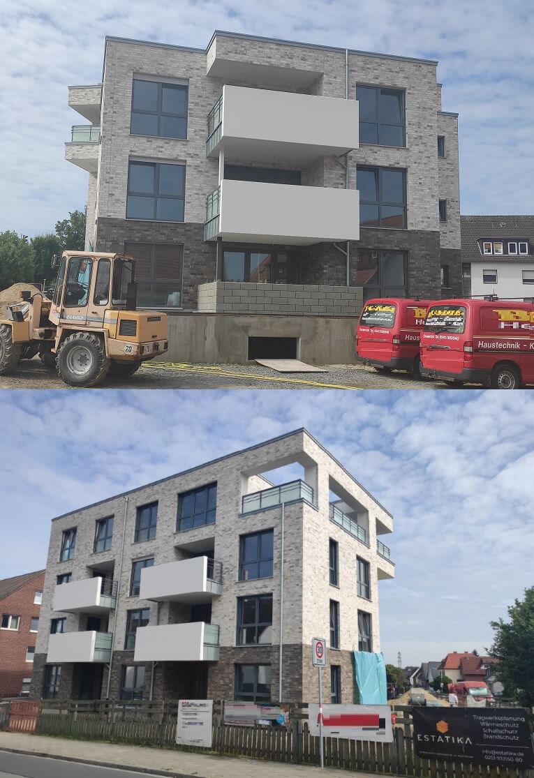 Außenansicht vom Neubau Mehrfamilienhaus in Osnabrück (Niedersachsen)