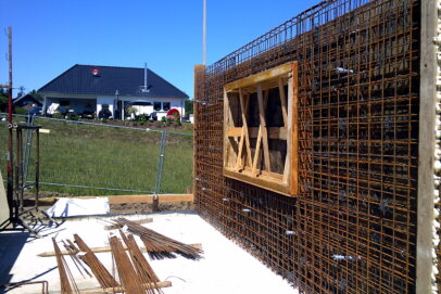 Bewehrung Wand vom Neubau Einfamilienhaus in Bad Münstereifel (NRW)