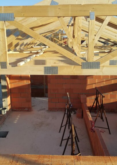 Dachkonstruktion vom Neubau Einfamilienhaus bei Madgeburg (Sachsen-Anhalt)