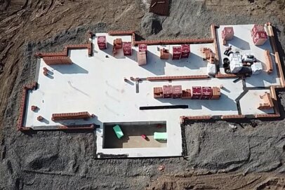 Bodenplatte vom Neubau Einfamilienhaus bei Madgeburg (Sachsen-Anhalt)