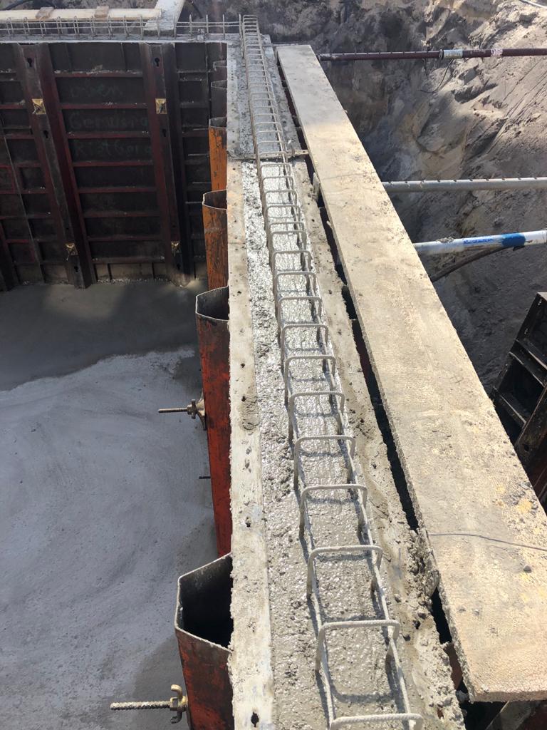 Kellerwand (Halbfertigteile) vom Neubau Mehrfamilienhaus in Warendorf (NRW)