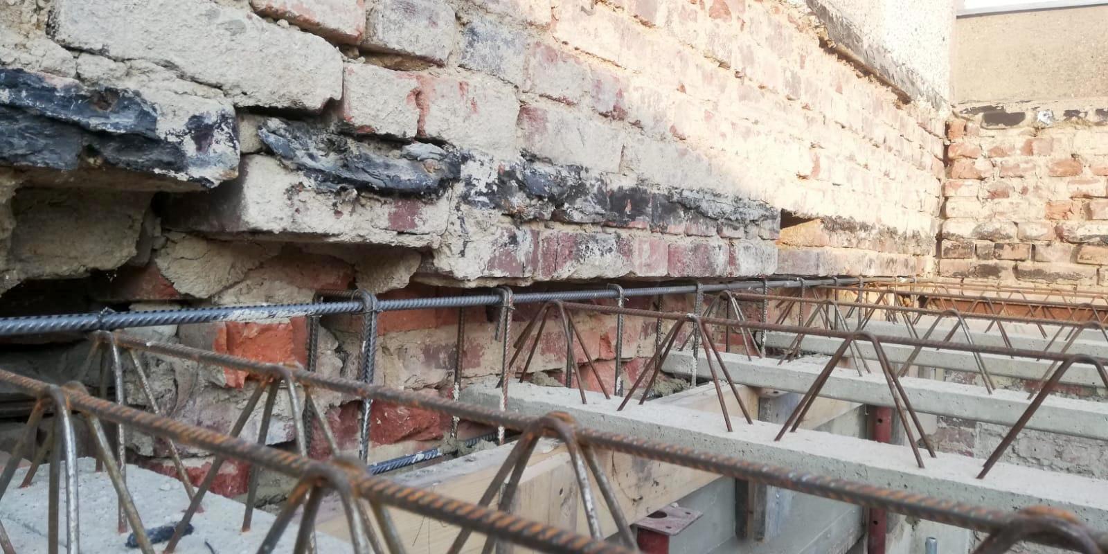 Ziegeldeckensystem (Ziegelträger) bei einem Umbau eines Mehrfamilienhauses in Chemnitz (Sachsen)