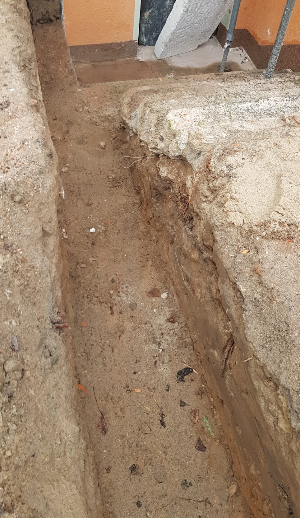 Aushub beim Anbau eines Einfamilienhauses in Berlin