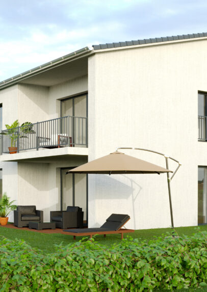 Visualisierung Neubau Mehrfamilienhaus bei Ulm (Baden-Württemberg)